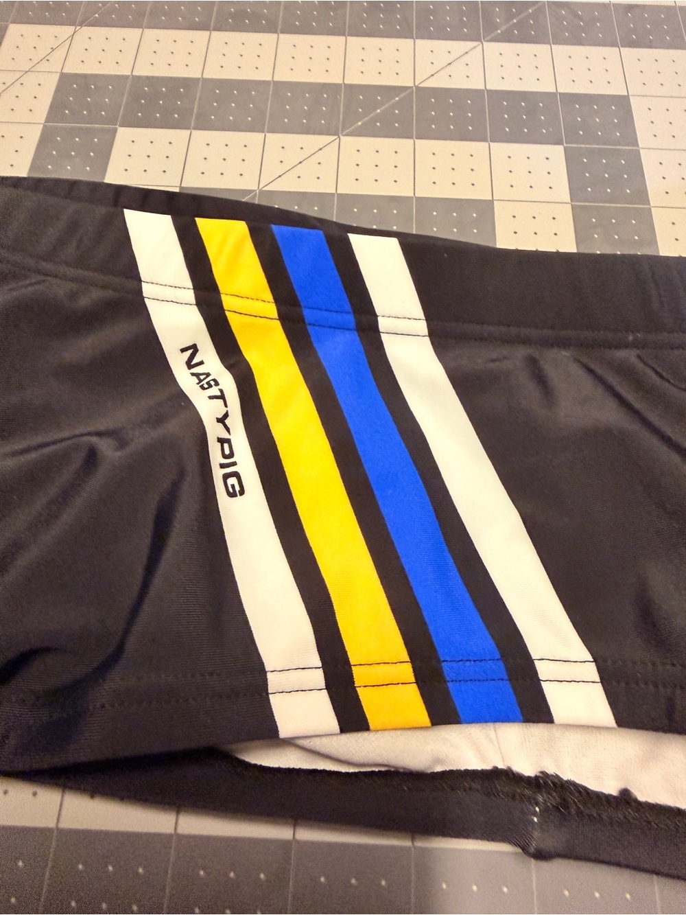 Nasty Pig Stud Brief Black/Yellow/Blue Colorblock - NWT